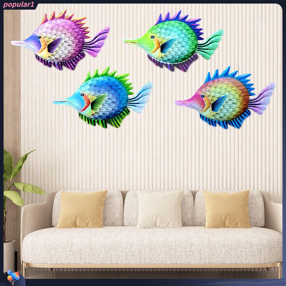 Populer Hiasan Dinding Ikan Logam Kamar Tidur Artwork Statue Patung Ornamen Gantung Indoor Outdoor