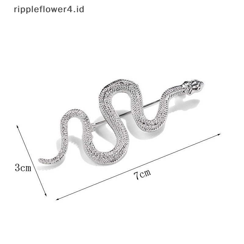 {rippleflower4.id} Tren Mode Baru Hewan Vintage Logam Ular Bros Desain Unik Temperamen Warna Emas Ular Bros Pin Hadiah Kerah Aksesoris Lencana~