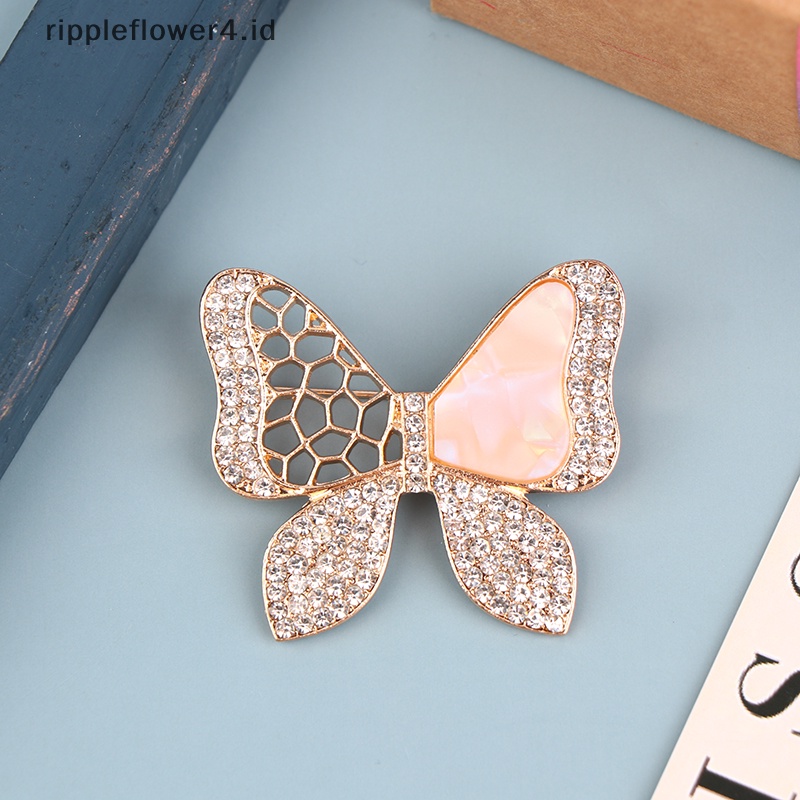 {rippleflower4.id} Berlian Imitasi Swan Butterfly Bros Untuk Wanita Berlian Imitasi Bros Fashion Pesta Pernikahan Perhiasan Aksesori Pin Bros Hadiah~