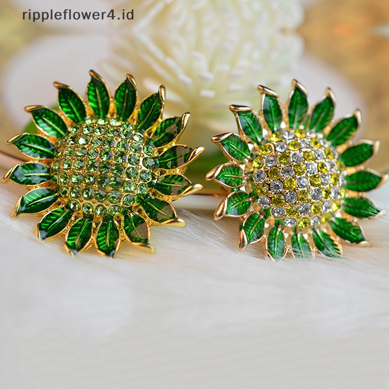 {rippleflower4.id} Bros Bunga Matahari Fashion Untuk Wanita Syal Pakaian Mantel Aksesoris Perhiasan Pesta~