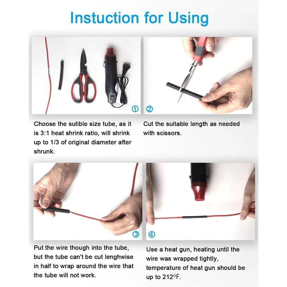 TOP 300pcs Heat Shrink Tubing Dengan Wadah Penyimpanan Water-proof Wire Insulation Shrinkage Tube Rasio 3:1