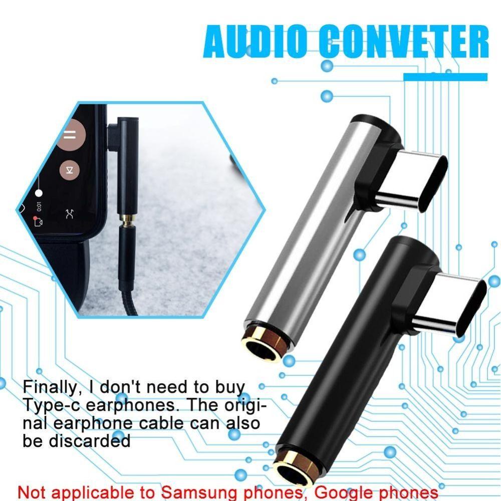 Populer Typec Ke 3.5MM Audio Adapter Bentuk L Bahan Aluminium Alloy 3.5MM Untuk Handphone Huawei