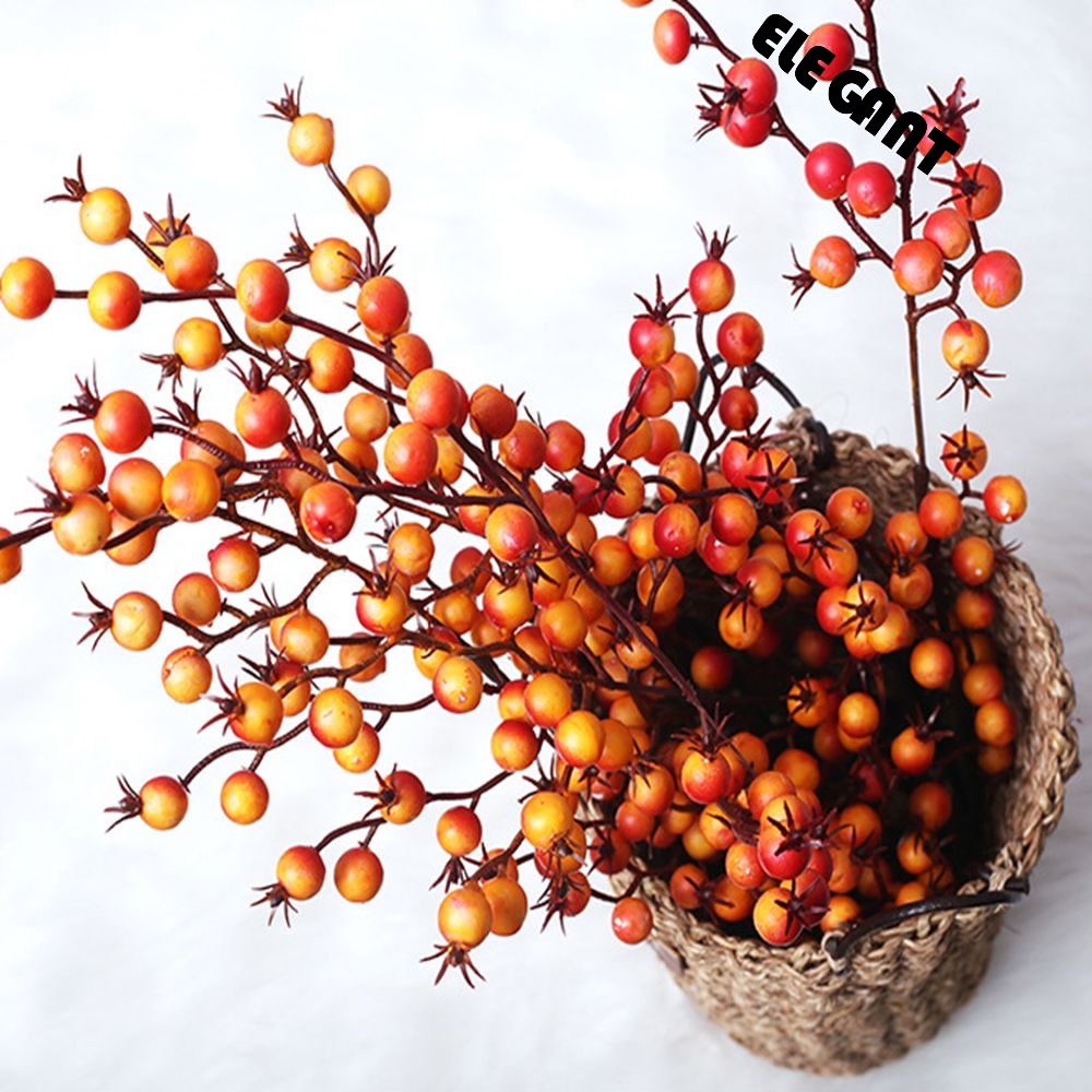 [Elegan] Tanaman Artificial Palsu Hiasan Natal Holly Home Wedding Decor Lucky Delima Cabang