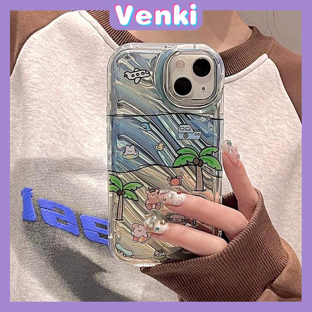 VENKI - Untuk iPhone 11 iPhone Case Laser Reflektif Bening Phone Case TPU Soft Shockproof Airbag Case Lucu Coco Kompatibel dengan iPhone 14 13 Pro Max 12 Pro Max XR XR 7Plus 8Plus