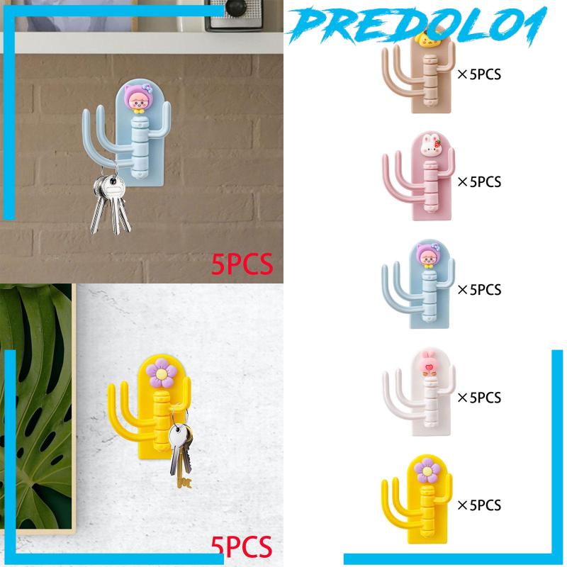 [Predolo1] Key Holder 5Pcs Kait Kunci Putar Kreatif Untuk Kamar Tidur Rumah Asrama Mahasiswa