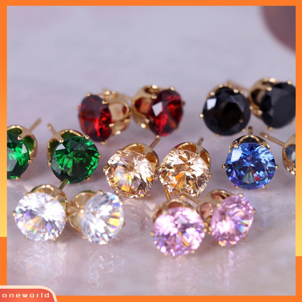 [WOD] Perhiasan Fashion Wanita Elegan Cubic Zirconia CZ Ear Stud Earrings Hadiah Pernikahan