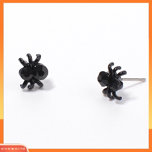 [WOD] Wanita Fashion Kreatif Lucu Punk Keren Hitam 3D Hewan Mini Spider Stud Earrings