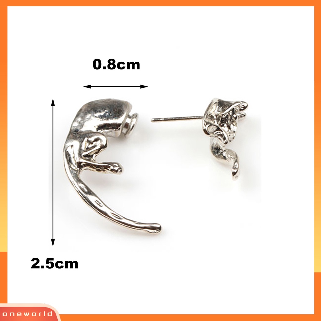 [WOD] 1pc Anting Tusuk Telinga Desain Bentuk Rubah Hias Bahan Alloy Anting Tusuk Wanita Untuk Pesta Ulang Tahun