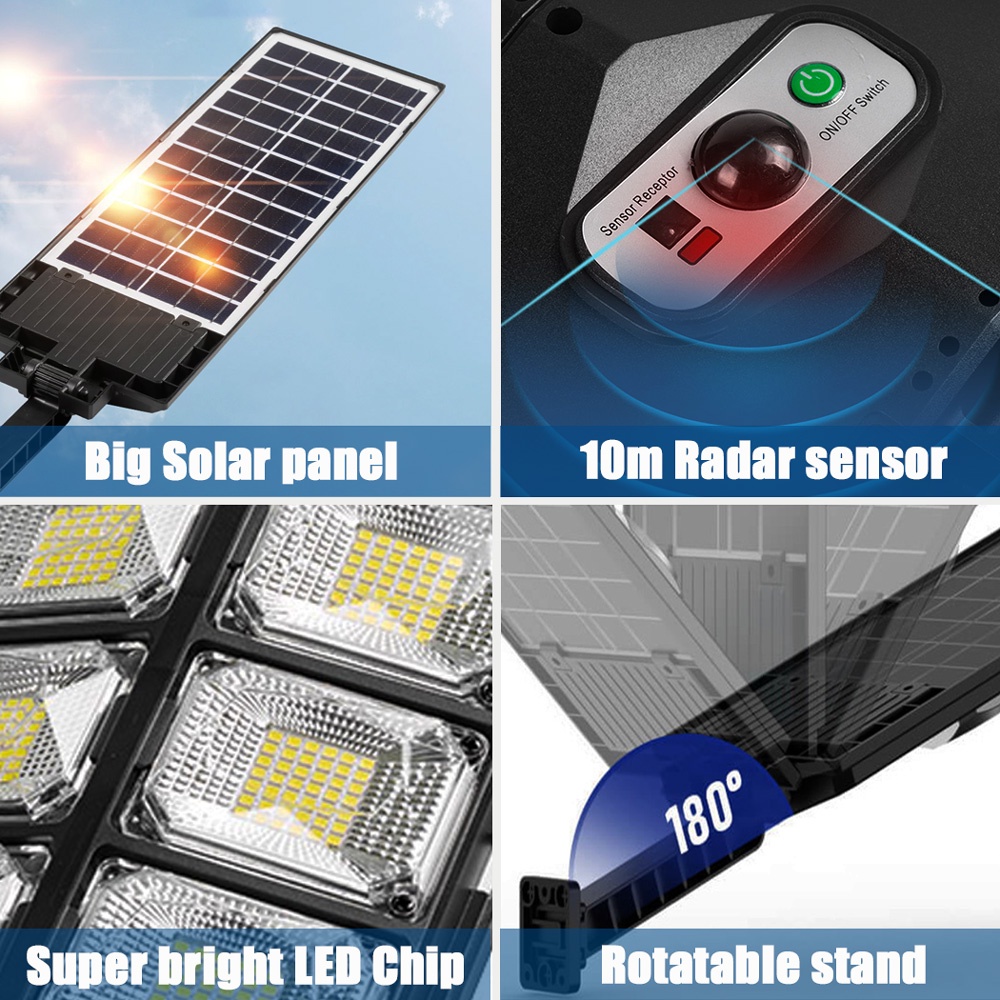 【COD】Lampu Jalan Tenaga Matahari Otomatis/Solar Cell Lar Panel Waterproof/Tenaga Surya Lampu Jalan/Lampu 3 Modes Motion Sensor/Lampu Jalan Led Solar Cell