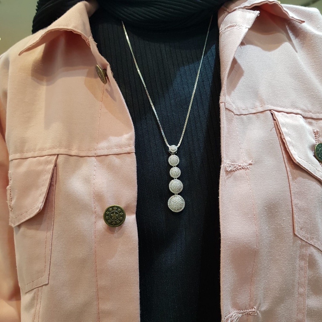 Kalung Panjang Itali Liontin Mata 5 bulat KLR-126 XP