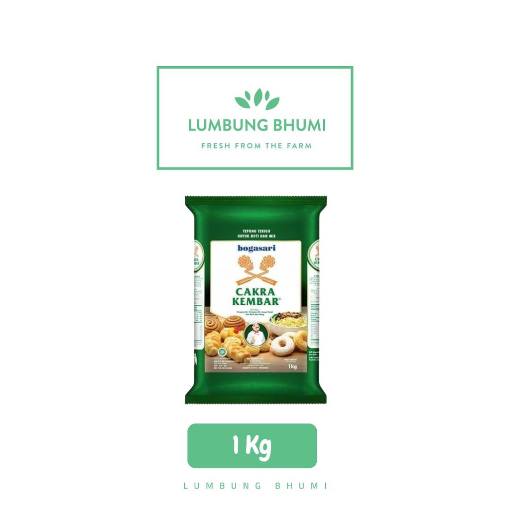 

CAKRA KEMBAR Tepung Terigu Premium 1 Kg 1 Pcs - Lumbung Bhumi