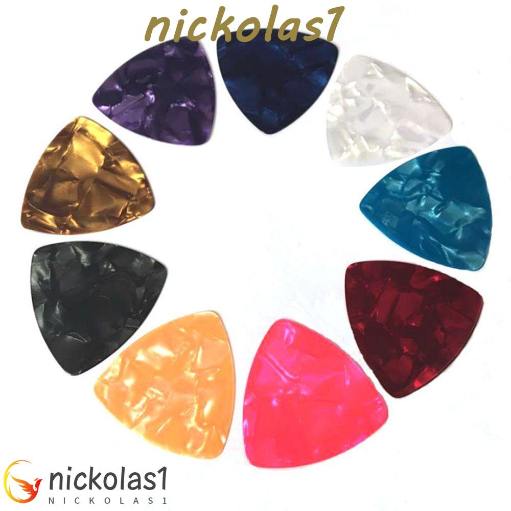 Nickolas1 10pcs Picks Gitar Segitiga Ukulele Gitar Celluloid Picks Gitar Akustik Aksesoris Gitar Bagian Gitar Elektrik