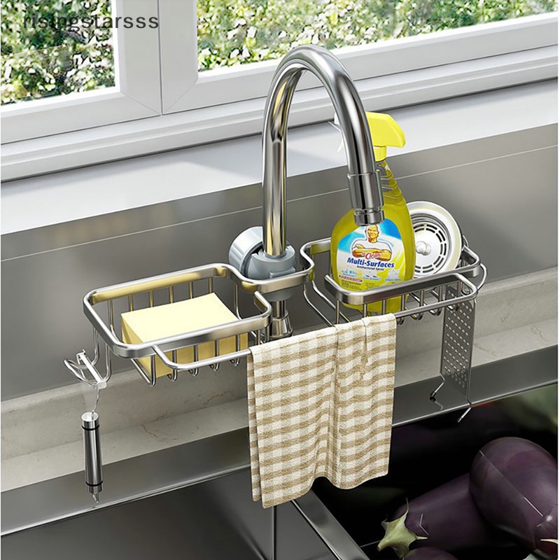 Rsid Span-new Ruang Dapur Aluminium Drain Rack Storage Faucet Holder Drainer Shelf Basket Jelly