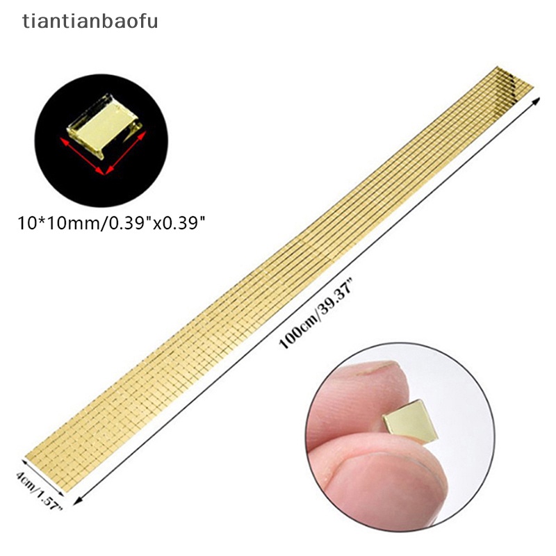 [tiantianbaofu] Kaca Cermin Mosaic Tiles Stickers Self-Adhesive Mini Square Round Glass Sticker Butik