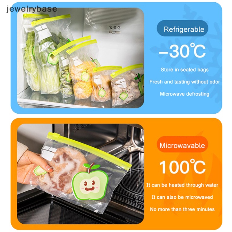 [jewelrybase] Wadah Tas Penyimpanan Makanan Reusable Freezer Bag Anti Bocor Top Ziplock Bags Boutique