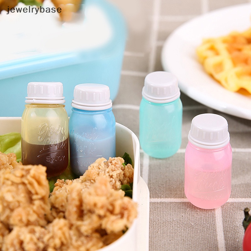 [jewelrybase] 4pcs Kotak Bumbu Saus Mini Barbekyu Dapur Botol Transparan Dengan Tutup Toples Butik
