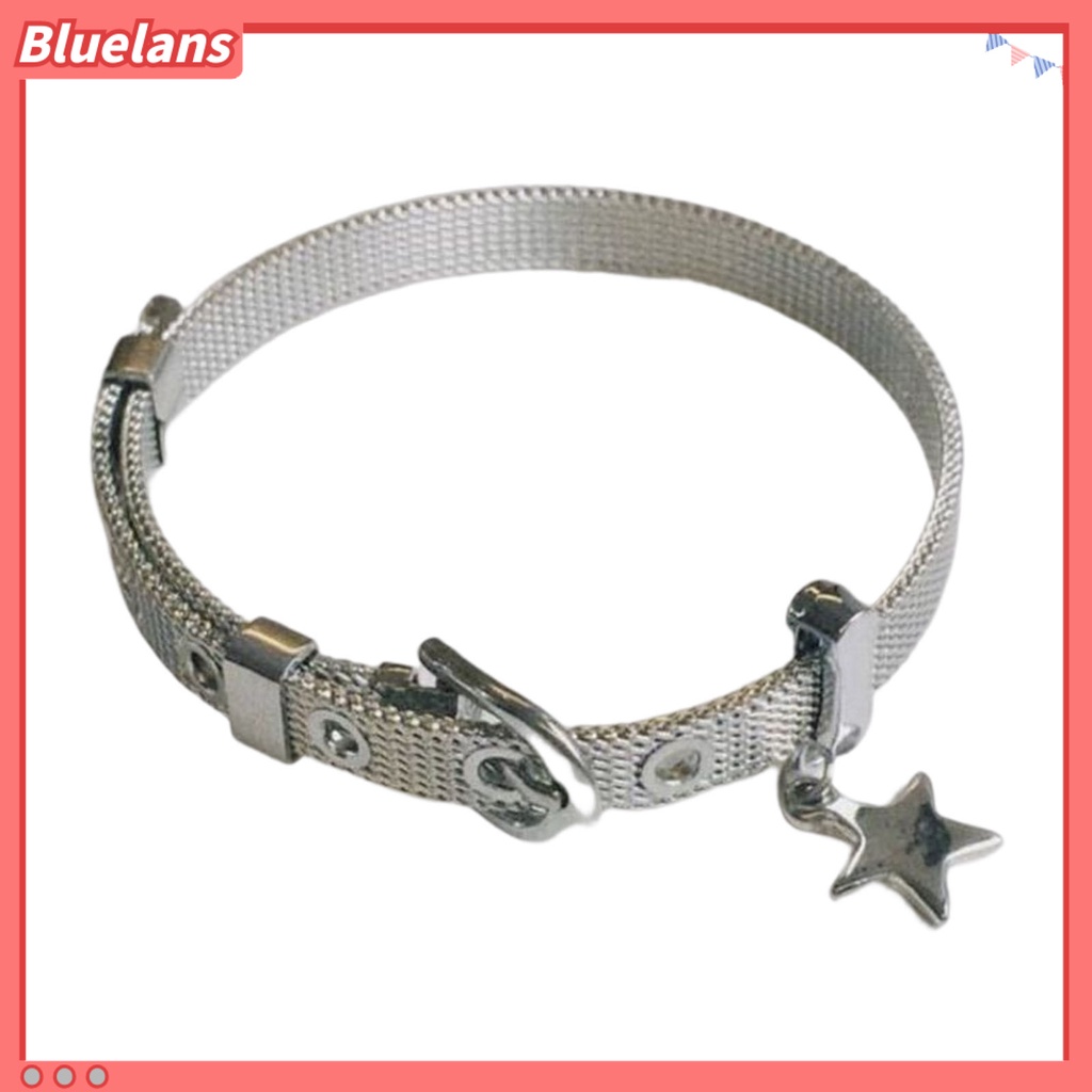 [BLS] Wanita Gelang Punk Adjustable Irregular Belt Gaya Bermata Lebar Hias Hadiah Gadis Bintang Pesona Liontin Gelang Fashion Perhiasan Untuk Pesta