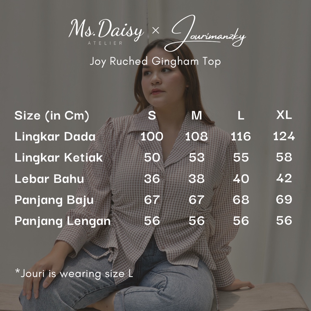 [Ms Daisy x Jourimanzky] Joy Ruched Gingham Top / Atasan Wanita