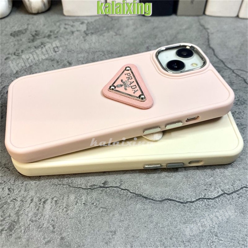 Plating Casing Ponsel Prada 3D Untuk iPhone 14 Pro Max 13 Pro 12 11Pro X XR Xs Max 7/8Plus Casing Silikon Penutup Belakang