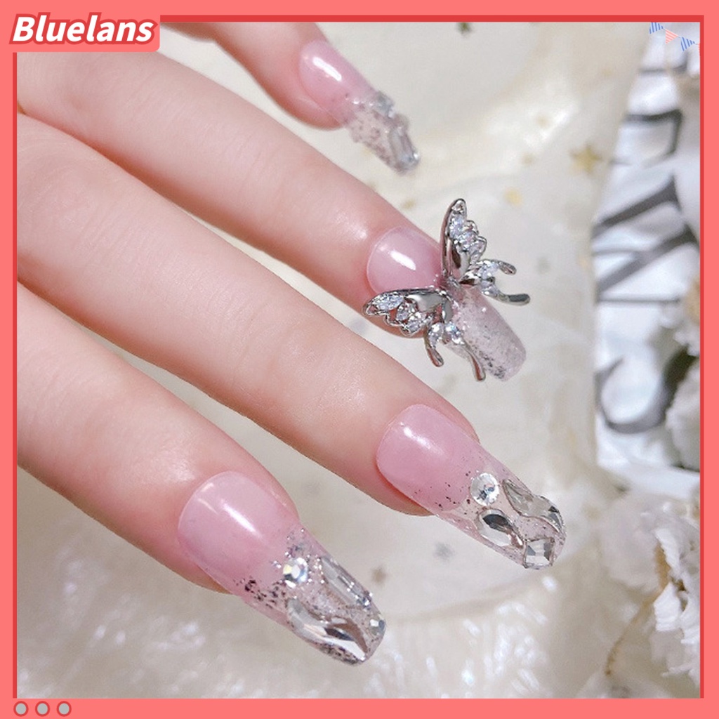 [BLM] 1pc Pesona Kuku Cubic Zirconia Shiny Tiga Dimensi Glitter Anti Jatuh DIY Nail Art Hadiah Butterfly Splicing Wing Nail Art Perhiasan Untuk Wanita