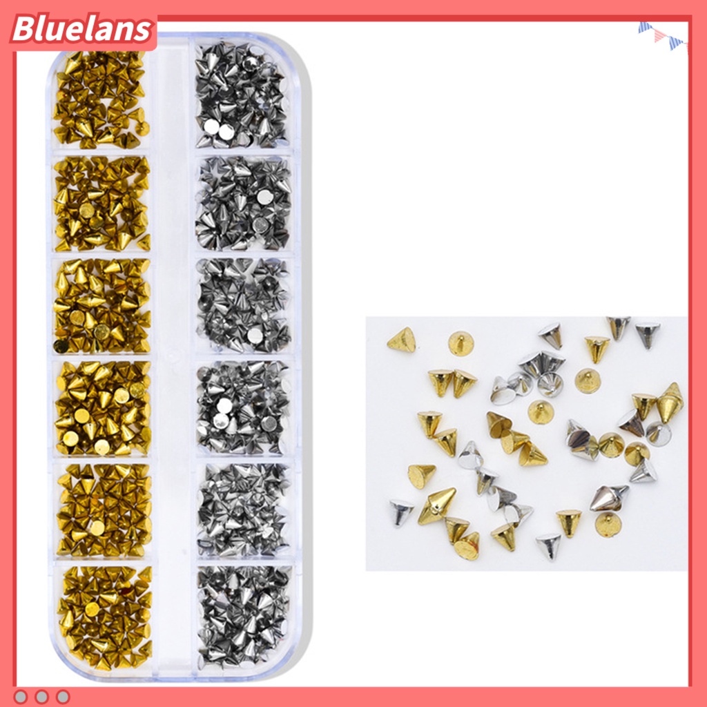 [BLM] 1kotak Pesona Nail Art Tidak Luntur Anti-Oksidasi Tahan Jatuh Yang Dapat Dilepas 12kisi DIY Rivet Gadis Kuku Aksesori Kecantikan Kuku Salon Pasokan