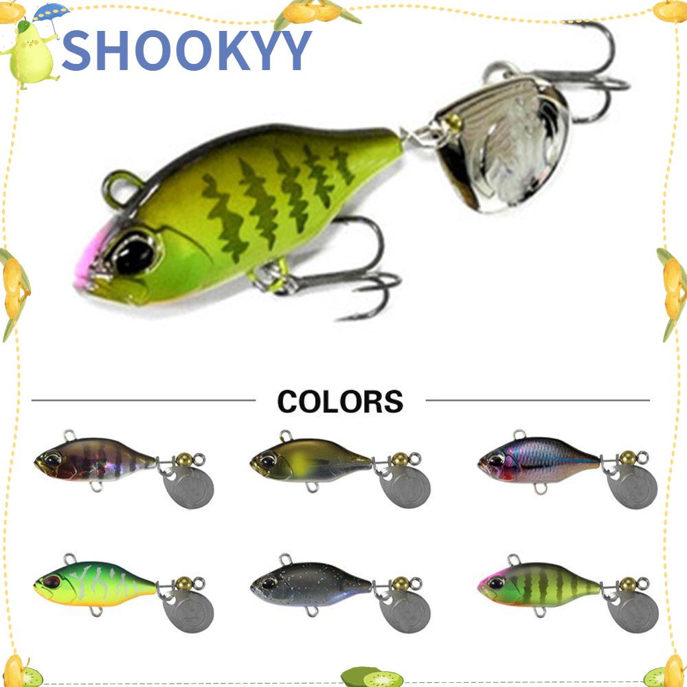 Chookyy Umpan Pancing Metal Spinner Tackle Sinking Spoon Metal Rotate Sequin Treble Hook