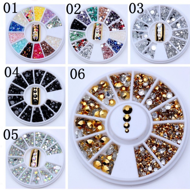 Manik Roda Wheel Hiasan Nailart/Henna/DIY/Diamond Gigi BARU