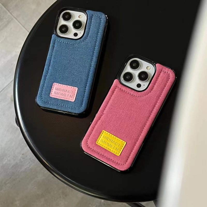 IPHONE Casing Denim Tren Dipakai Untuk Iphone13 14 12 11 Pro Max Ponsel Pasangan Perlindungan Fashion Soft Case