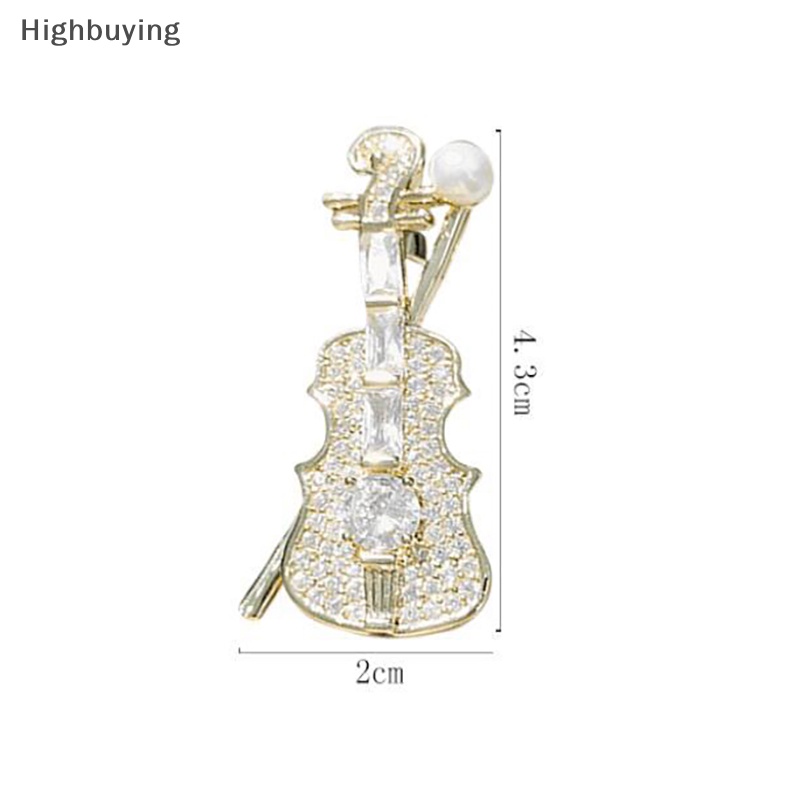 Hbid Fashion Wanita Bros Kristal Berlian Imitasi Biola Bros Pin Perhiasan Brooch Alat Musik Pesta Perhiasan Hadiah Glory