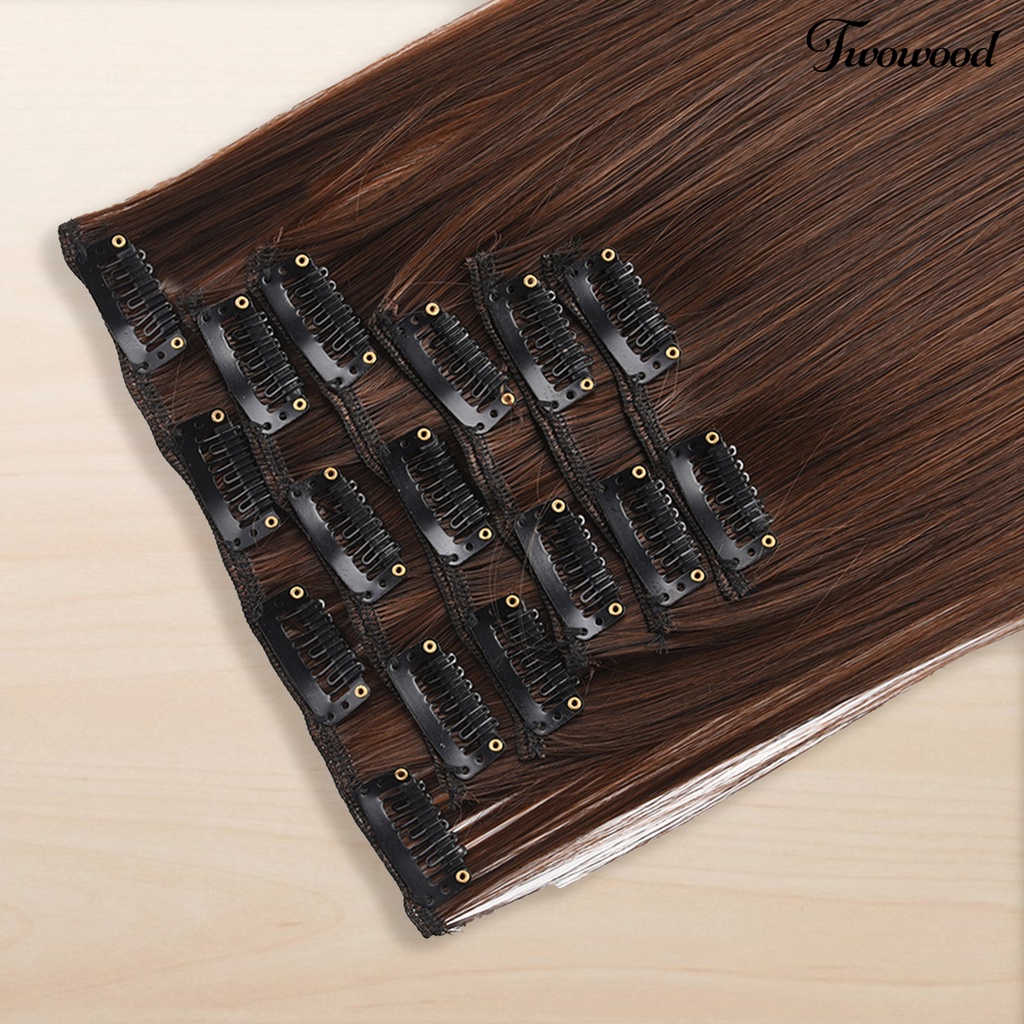 Twowood Wig Clip Tahan Panas Permukaan Halus Ultra Panjang Klip Serat Suhu Tinggi Wig Lurus Untuk Perempuan