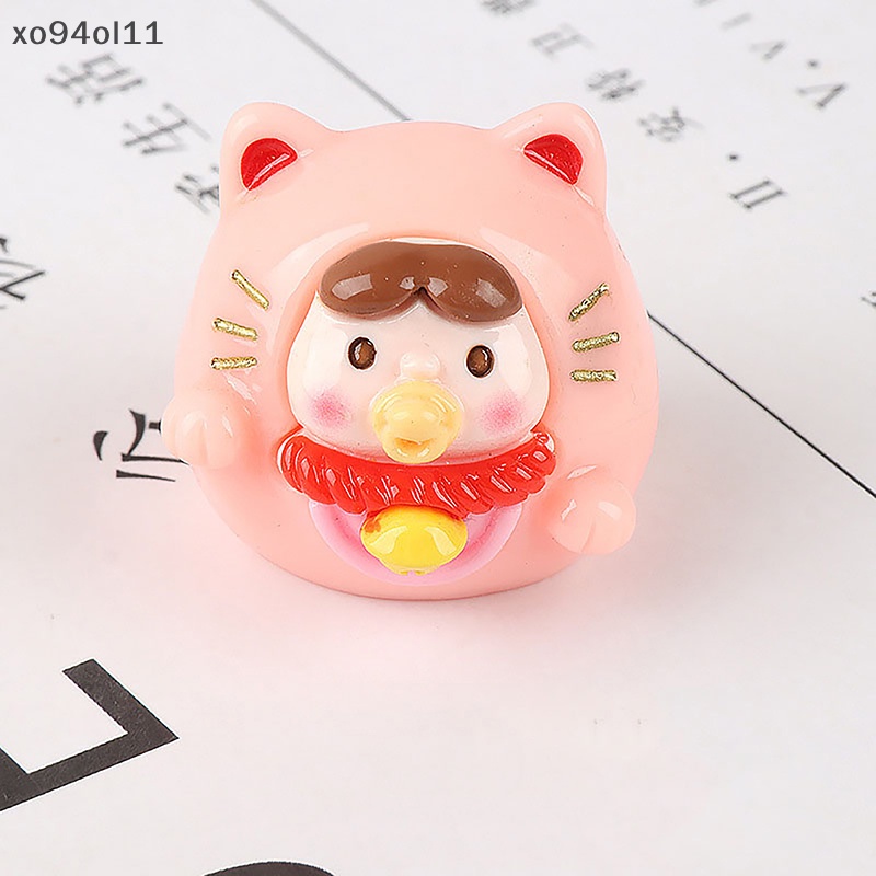 Xo 1Pc Mini Lucky Cat Ornamen Kartun Boneka Lanskap Mikro Rumah Boneka Miniatur Mobil Mainan Desktop Dekorasi OL