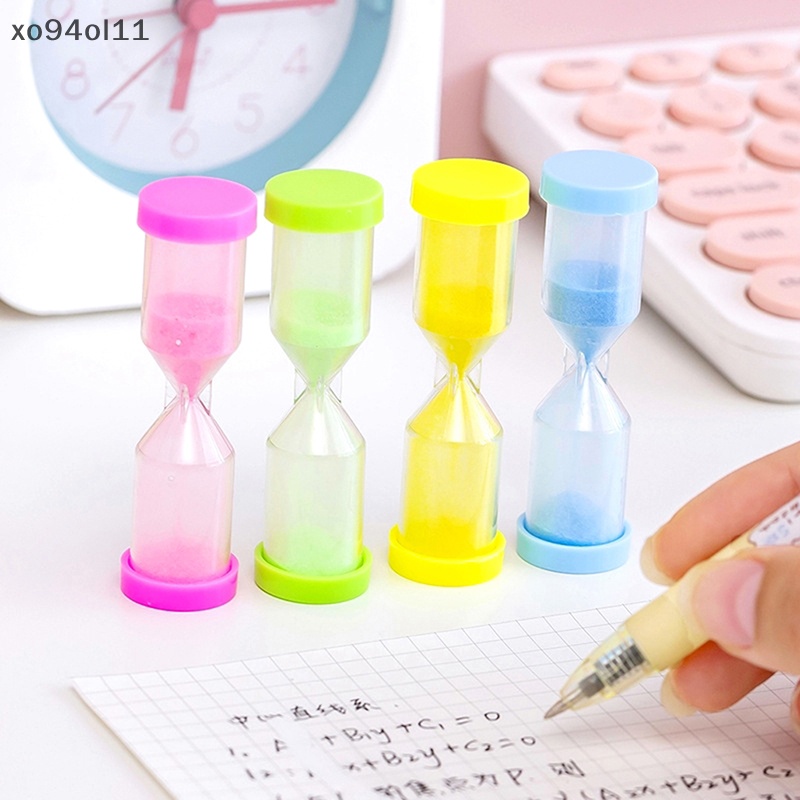 Xo 3Pcs Mini Colorful Jam Pasir Pasir Pasir Jam Timer Mainan Anak Sikat Gigi Shower Timer Dekorasi Rumah OL