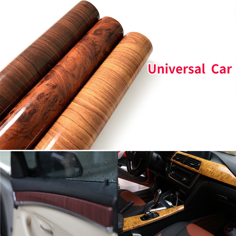 Universal Car 30*100CM Matte Serat Kayu PVC Vinyl Film Furniture Mobil Phone Sticker Dekorasi