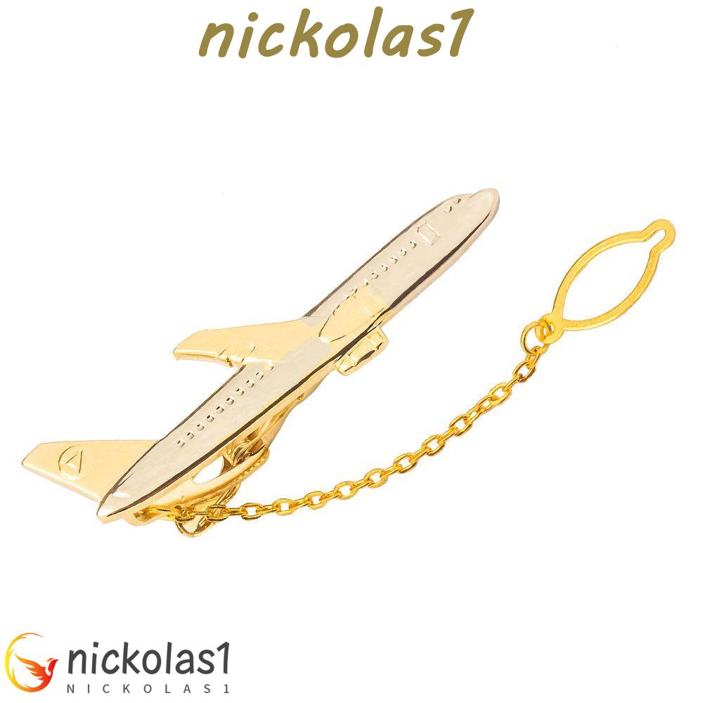 Nickolas1 Daster Klip Fashion Gentleman Aksesoris Bentuk Pesawat Logam Hadiah Pernikahan Kemeja Tie Pin