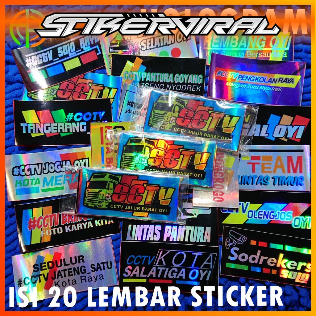 (isi 20 lembr) Hologram Stiker Costum CCTV TRUK Printing Stiker Mobil Sticker CCTV Truk Setiker CCTV