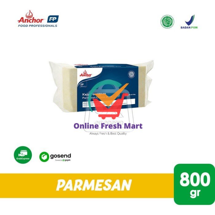 

Anchor Parmesan Cheese / Keju Parmesan Block 800gr (KHUSUS INSTANT) - Online Fresh Mart Denpasar