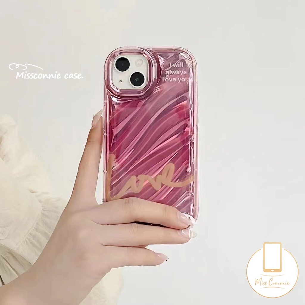 IPHONE Luxury Simple Love Alphabet Case Kompatibel Untuk Iphone7 8 6 6S Plus 12 11 13 14 Pro MAX XR X XS MAX SE 2020 Ins Kartu Laser Kreatif 3D Stereo Pola Korgasi Bening Soft Cover