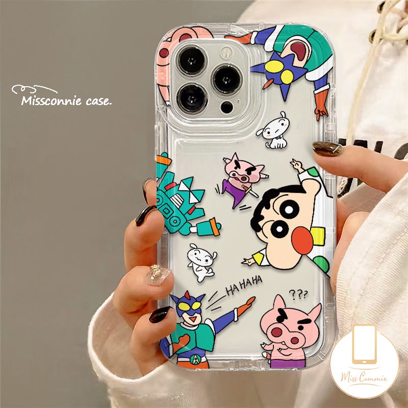 Case Pasangan Kartun Untuk Redmi A2 12C A1 10 10A 9 9T 9A 9C NFC Redmi Note9 11s 10s 8 10 11 10 Pro Max POCO F4 Graffiti Lucu Cute Crayon Shin-chan Airbag Soft Case