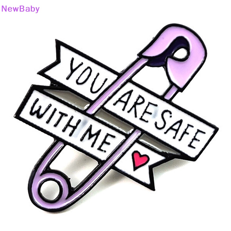 Newbaby You Are Safe With Me Peniti Bros enamel Keras Kerah Pin Ransel Jaket Tas Aksesoris Pria Wanita Pasangan ID