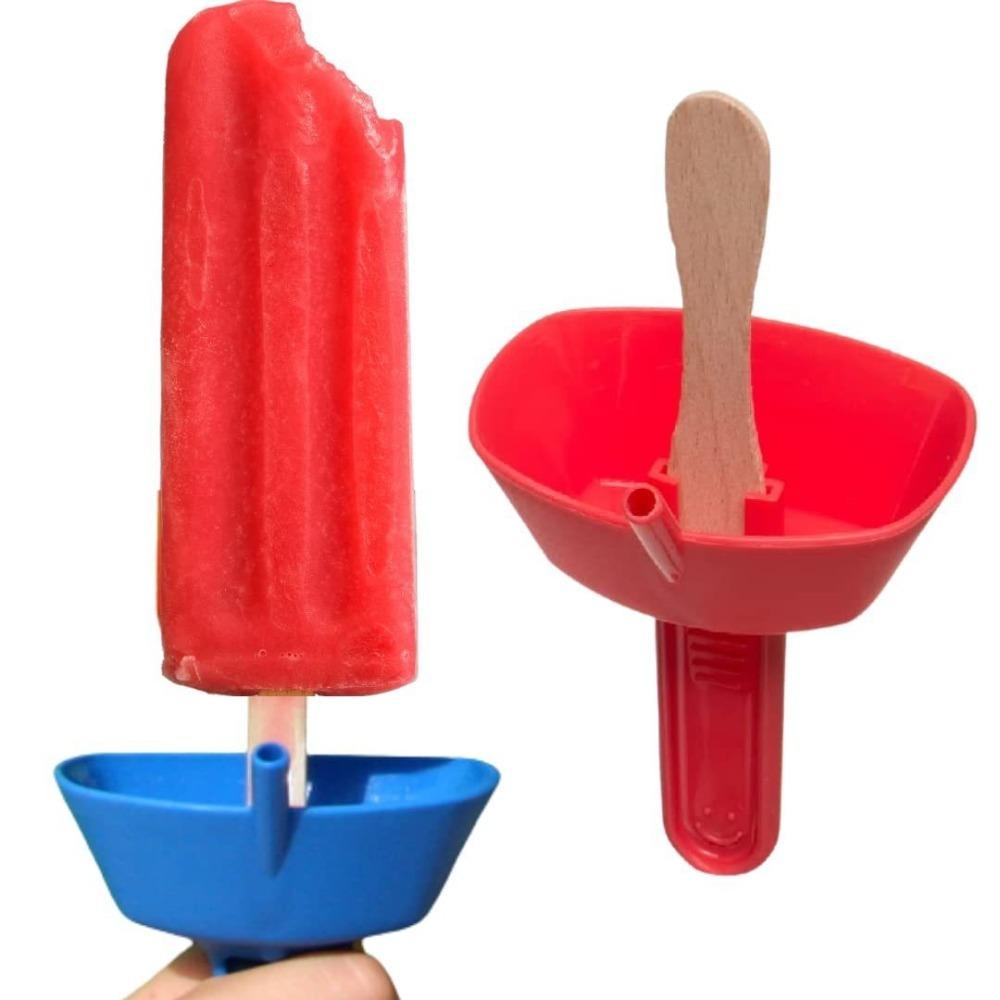 [Elegan] Rak Es Loli Gaya Kartun Bebas Tetes Anti Tumpah Warna Soild Dengan Sedotan Anti-Netes Tray Ice Pop Rack Untuk Anak-Anak Anti Kotor Mess Pembekuan