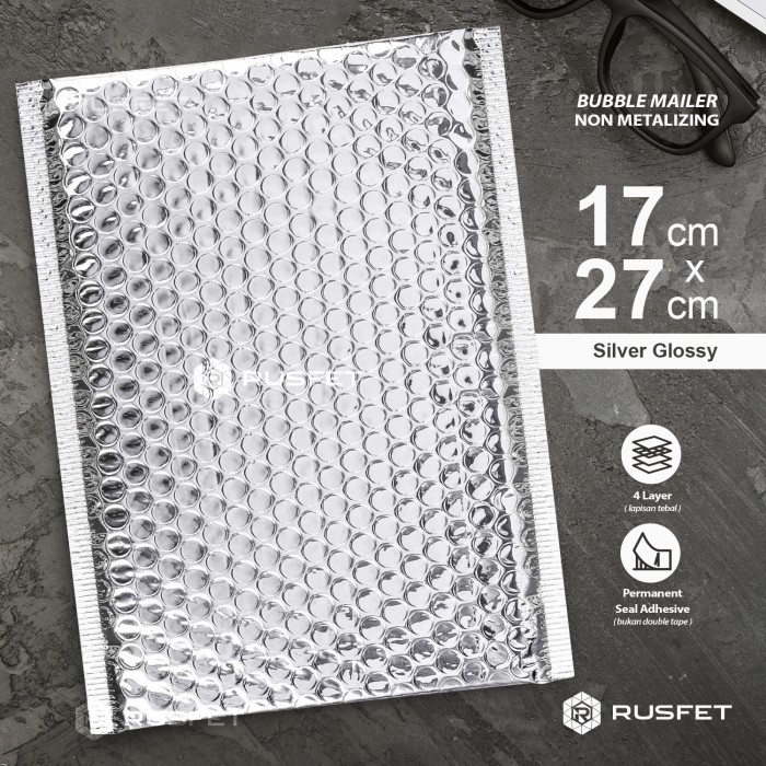 

[SC] AMPLOP BUBBLE | BUBBLE MAILER | BUBBLE PACKING ONLINE SILVER - SILVER, 17CM X 27CM