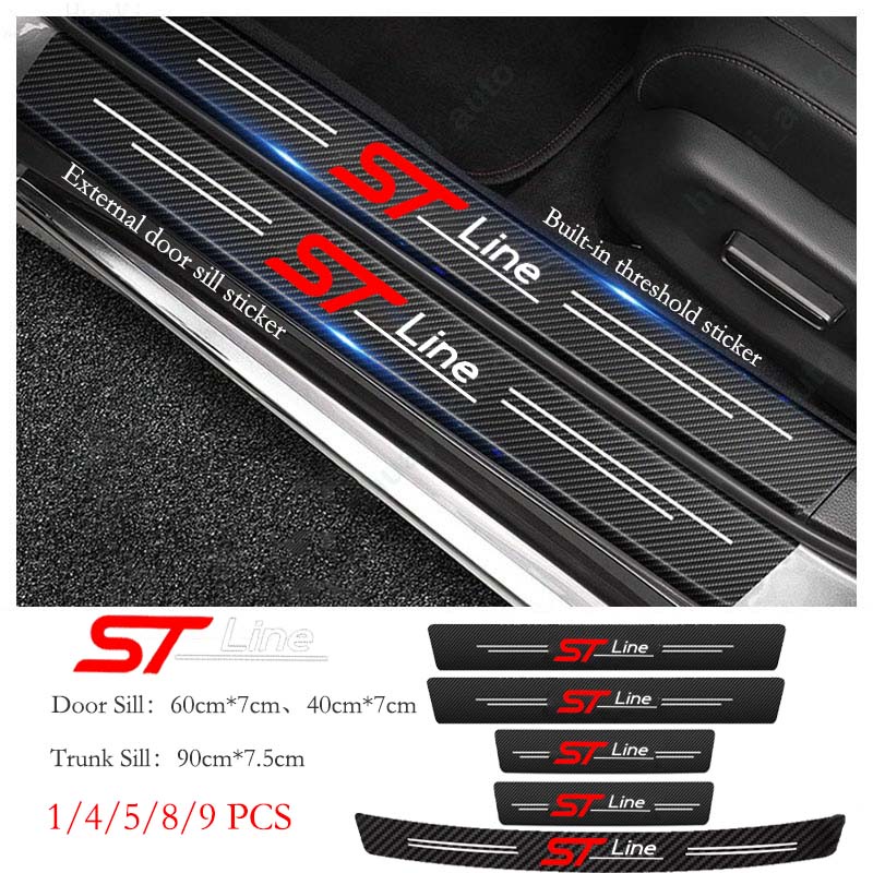 St Line Stiker Kusen Pintu Mobil Anti Gores Serat Karbon Kulit Sticker Trunk Protector Stiker Untuk Fiesta Ranger T6 /T7/T8 Wilayah Fokus Everest Ecosport Ka Focus Fusion