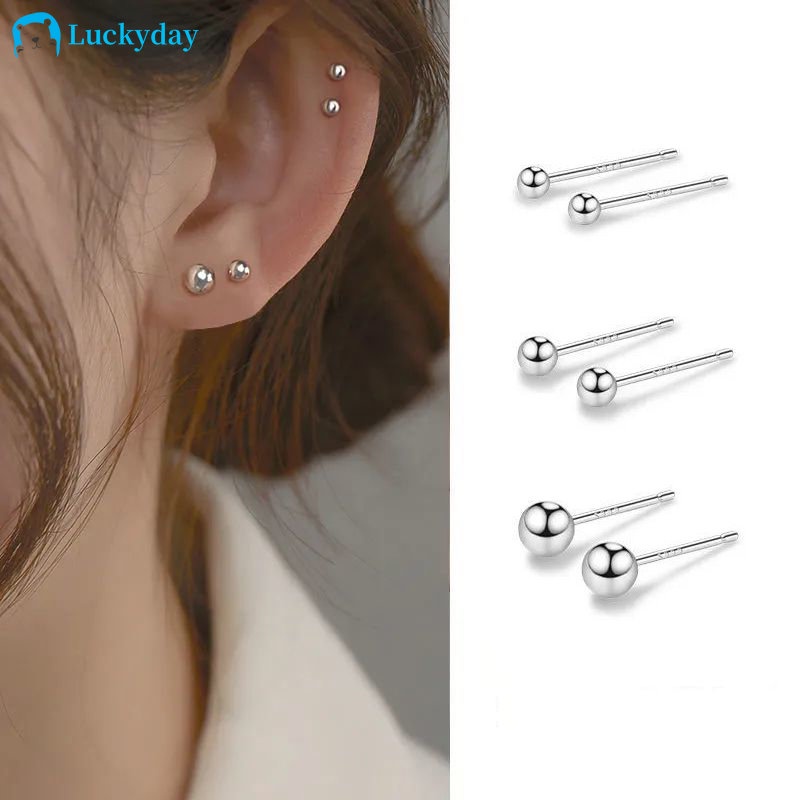 Yeezii Anting Tusuk Jarum Silver Simple Untuk Wanita Hypoallergenic Gaya Korea Y2k Aksesoris Jewerly