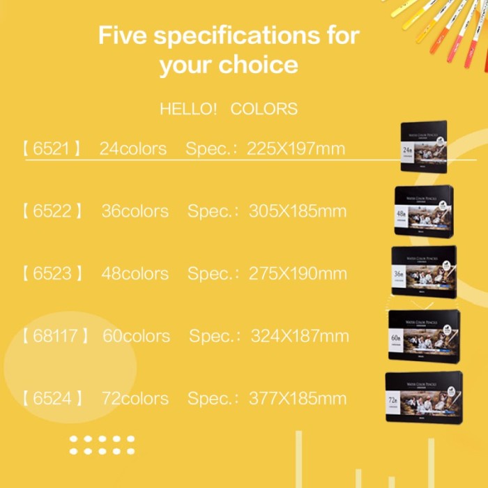 

Deli Pensil Warna Cat Air / Watercolor Pencil - 72C Warna/color 6524