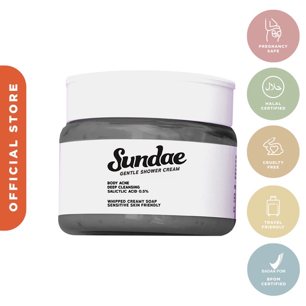 MSBB - SUNDAE Shower Cream | Sabun Mandi - Eksfoliasi dan Melembapkan Carecoal