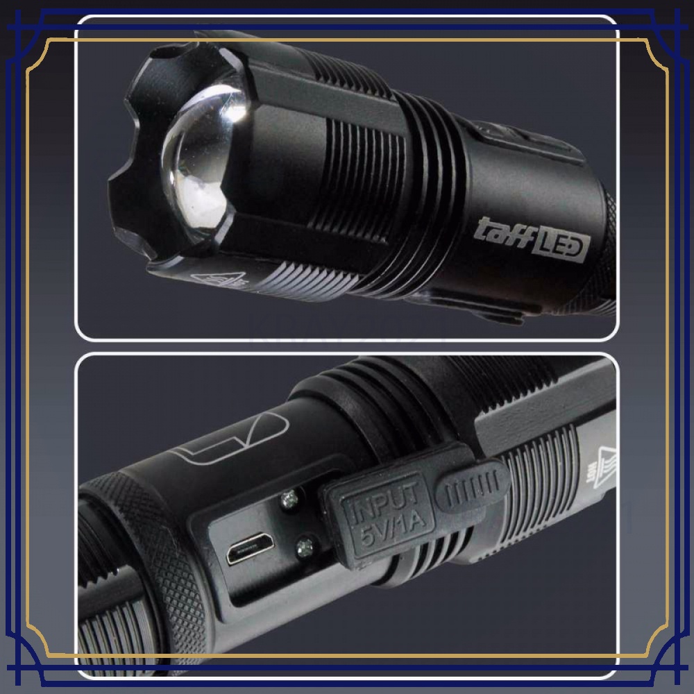 Senter LED Zoomable XHP70 400 Lumens with Battery - P7