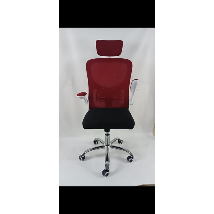 Kursi Kantor Jaring, Office Chair, Computer Chair, Ergonomic Chair - Merah