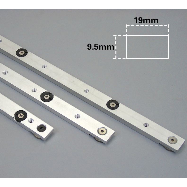 FNICEL T-tracks Slot Miter Slider Bar Woodworking Tools 300mm with Retaining Ring - Silver