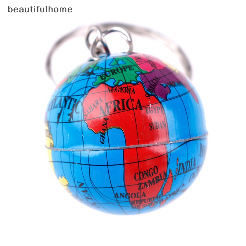 {beautifulhome} 2 Pcs Peta Dunia Globe Gantungan Kunci Perhiasan Bola Dunia Bumi Seni Liontin Gantungan Kunci Hadiah.