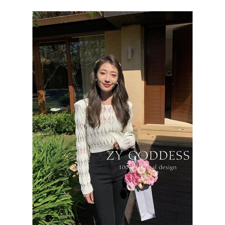 Baju Atasan Wanita Kekinian Polos Lengan Panjang Korean Premium Sweater Crop